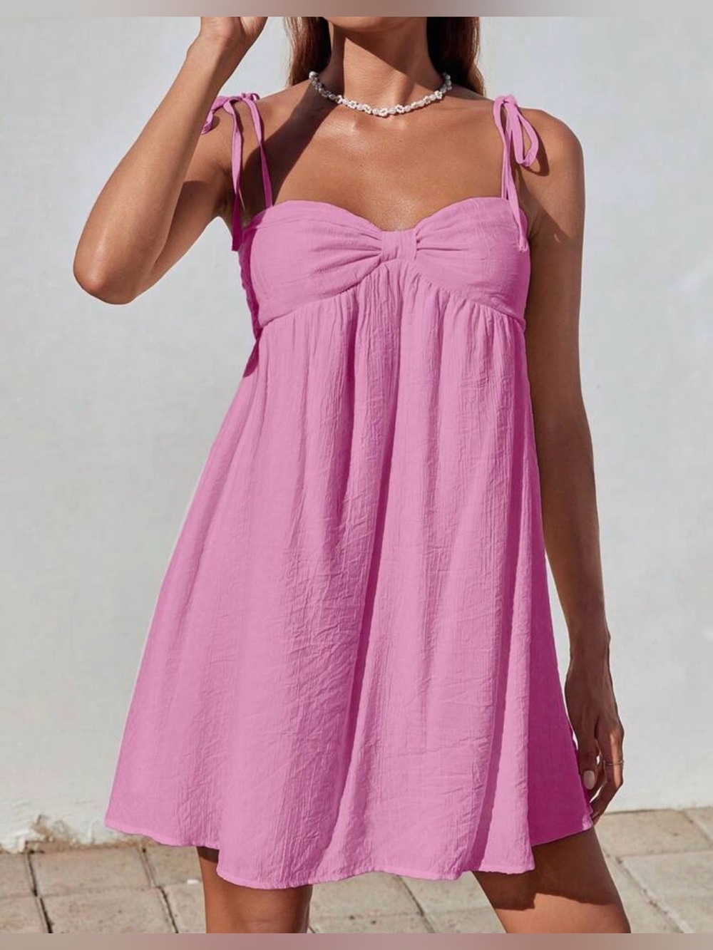 Pink Babydoll Mini Dress
